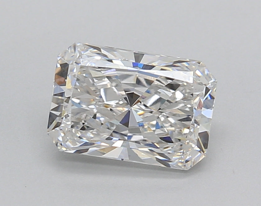 1.51 Carat Radiant Shaped, Excellent Cut, E Color, VVS2 Clarity, IGI Certified Lab Grown Diamond