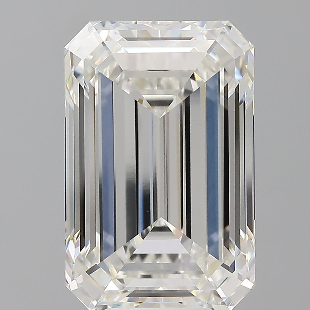 9.09 Carat Emerald Shaped, Ideal Cut, F Color, VVS2 Clarity, IGI Certified Lab Grown Diamond