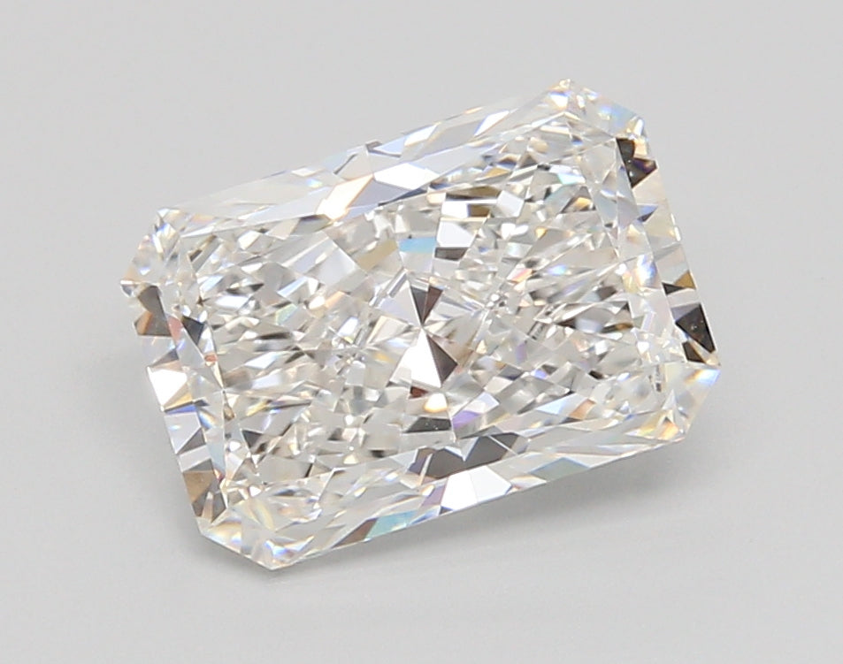 3.05 Carat Radiant Shaped, Ideal Cut, E Color, VVS2 Clarity, IGI Certified Lab Grown Diamond