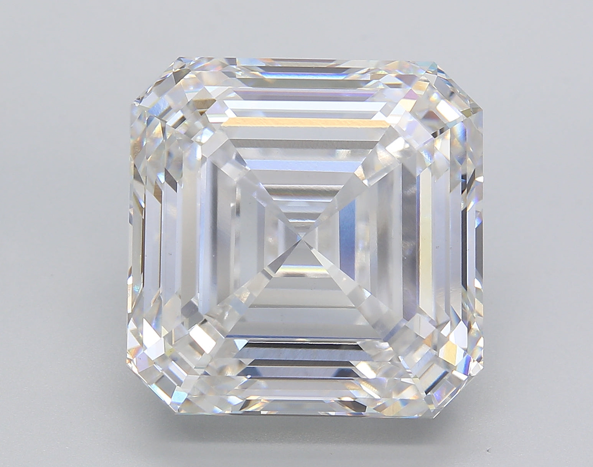 16.50 Carat Asscher Shaped, Ideal Cut, E Color, VS1 Clarity, IGI Certified Lab Grown Diamond