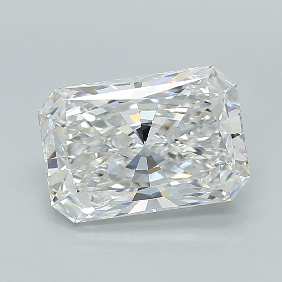 2.55 Carat Radiant Shaped, Ideal Cut, E Color, VVS1 Clarity, IGI Certified Lab Grown Diamond