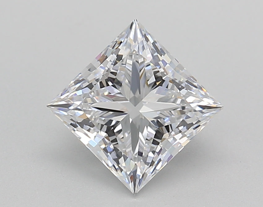 1.51 Carat Princess Shaped, Ideal Cut, E Color, VVS2 Clarity, IGI Certified Lab Grown Diamond