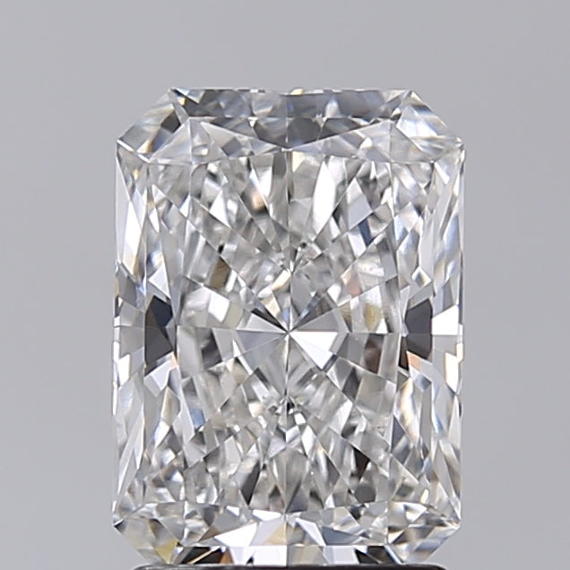 2.02 Carat Radiant Shaped, Excellent Cut, F Color, VVS2 Clarity, IGI Certified Lab Grown Diamond