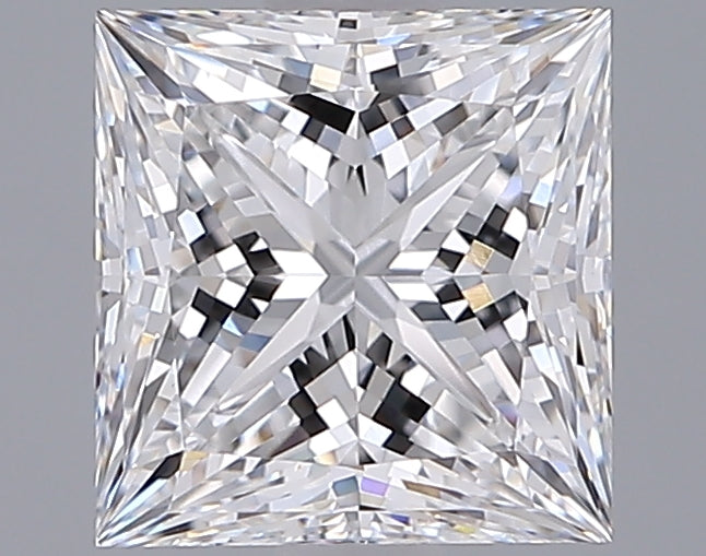 2.06 Carat Princess Shaped, Ideal Cut, D Color, VVS2 Clarity, IGI Certified Lab Grown Diamond