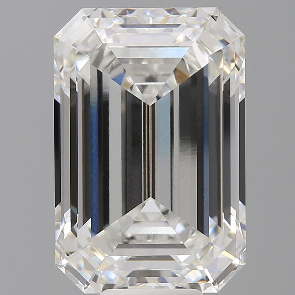 12.59 Carat Emerald Shaped, Ideal Cut, F Color, VVS2 Clarity, IGI Certified Lab Grown Diamond