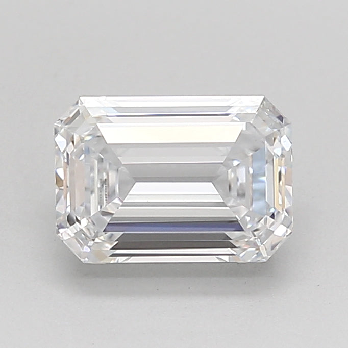 1.72 Carat Emerald Shaped, Ideal Cut, D Color, VS1 Clarity, IGI Certified Lab Grown Diamond