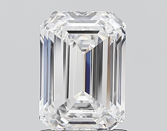 2.06 Carat Emerald Shaped, Ideal Cut, D Color, VVS2 Clarity, IGI Certified Lab Grown Diamond