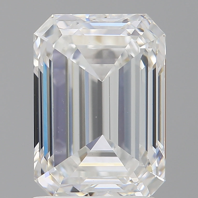 2.02 Carat Emerald Shaped, Ideal Cut, E Color, VVS2 Clarity, IGI Certified Lab Grown Diamond