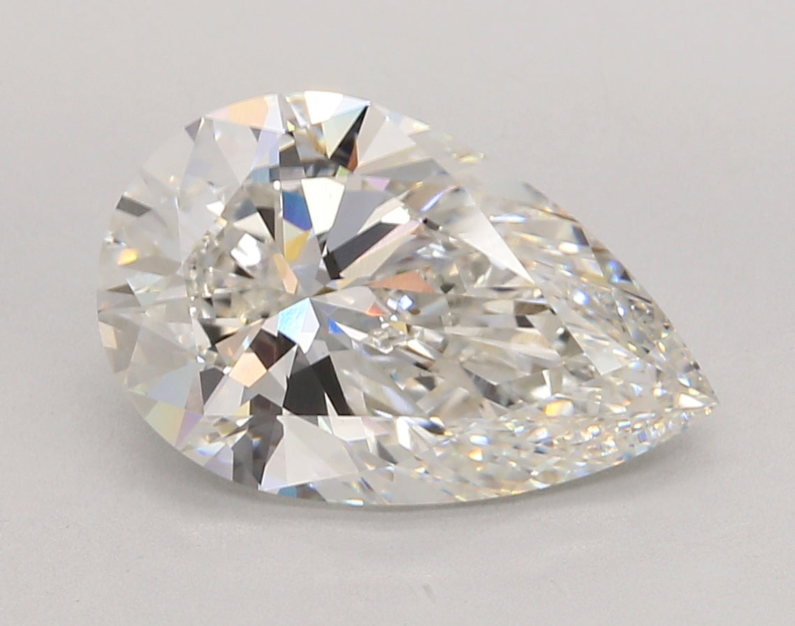 5.03 Carat Pear Shaped, Ideal Cut, F Color, VS1 Clarity, IGI Certified Lab Grown Diamond