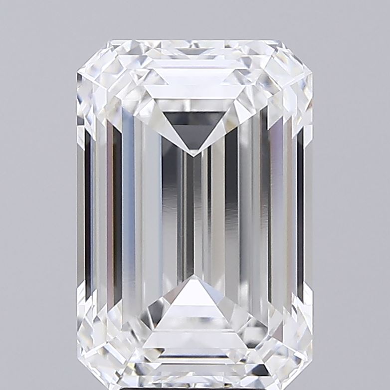 6.16 Carat Emerald Shaped, Ideal Cut, E Color, VVS2 Clarity, IGI Certified Lab Grown Diamond