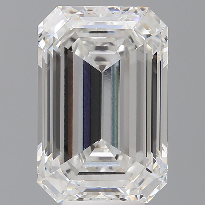 8.06 Carat Emerald Shaped, Ideal Cut, F Color, VVS2 Clarity, IGI Certified Lab Grown Diamond