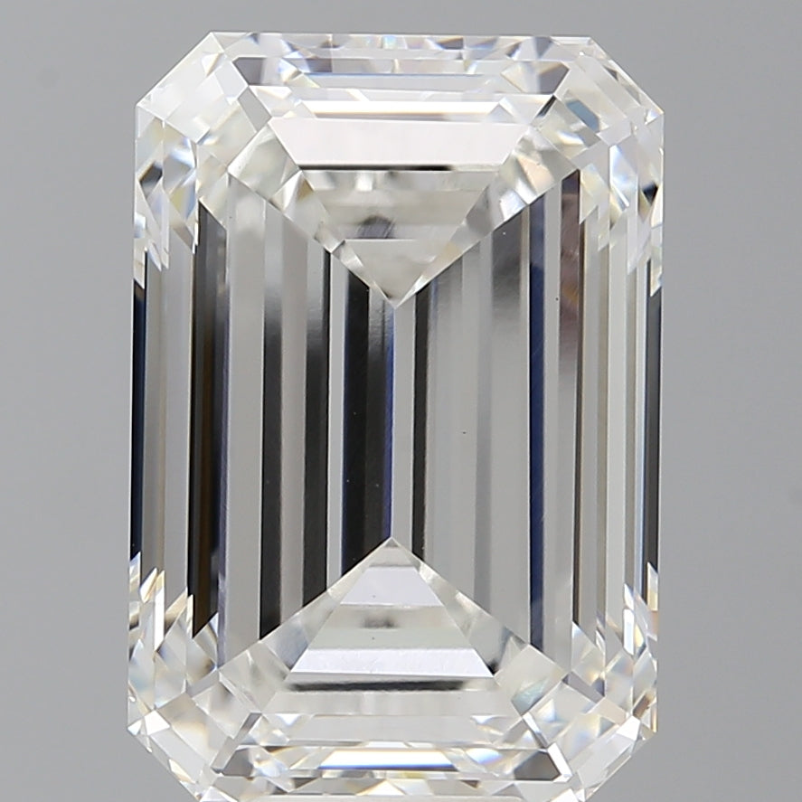 10.56 Carat Emerald Shaped, Ideal Cut, F Color, VVS2 Clarity, IGI Certified Lab Grown Diamond
