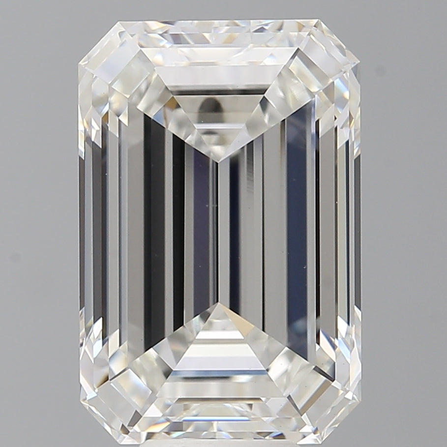 10.09 Carat Emerald Shaped, Ideal Cut, F Color, VVS2 Clarity, IGI Certified Lab Grown Diamond