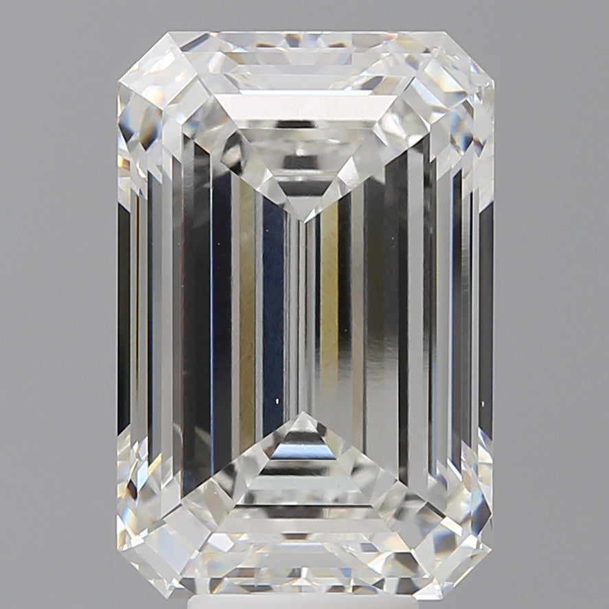 9.07 Carat Emerald Shaped, Ideal Cut, F Color, VVS2 Clarity, IGI Certified Lab Grown Diamond