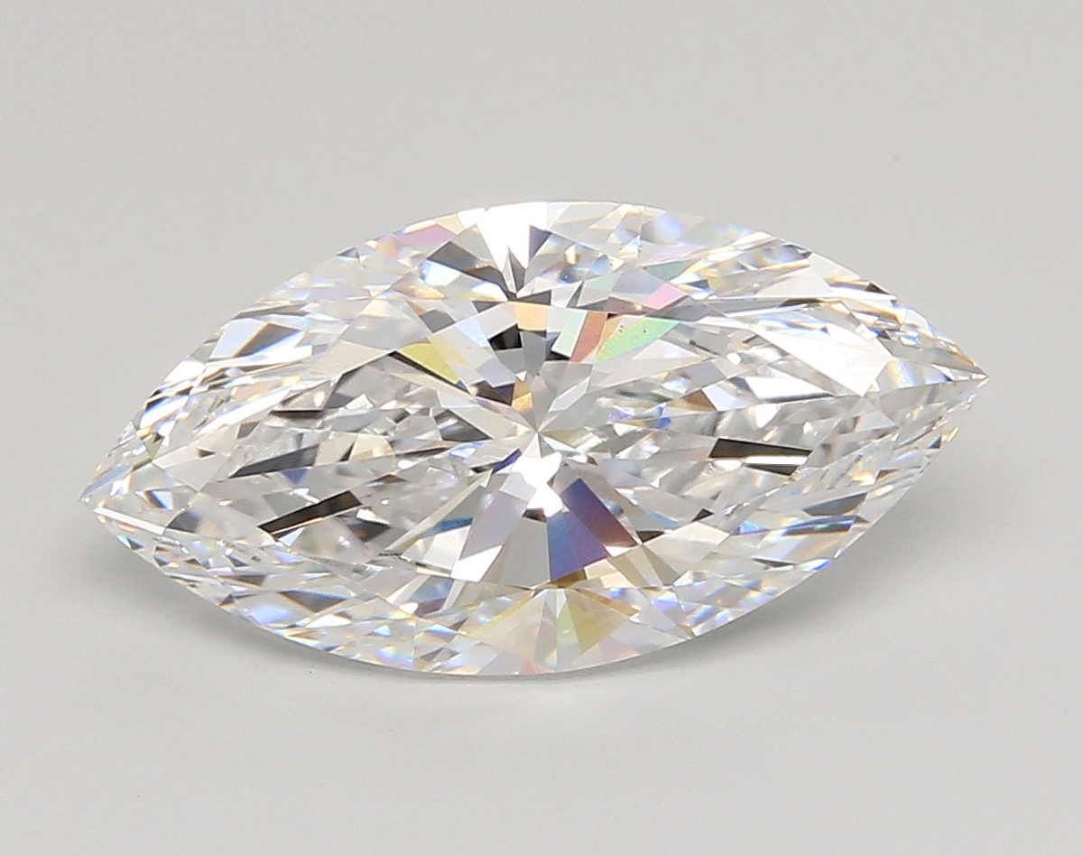 5.00 Carat Marquise Shaped, Ideal Cut, D Color, VS1 Clarity, IGI Certified Lab Grown Diamond