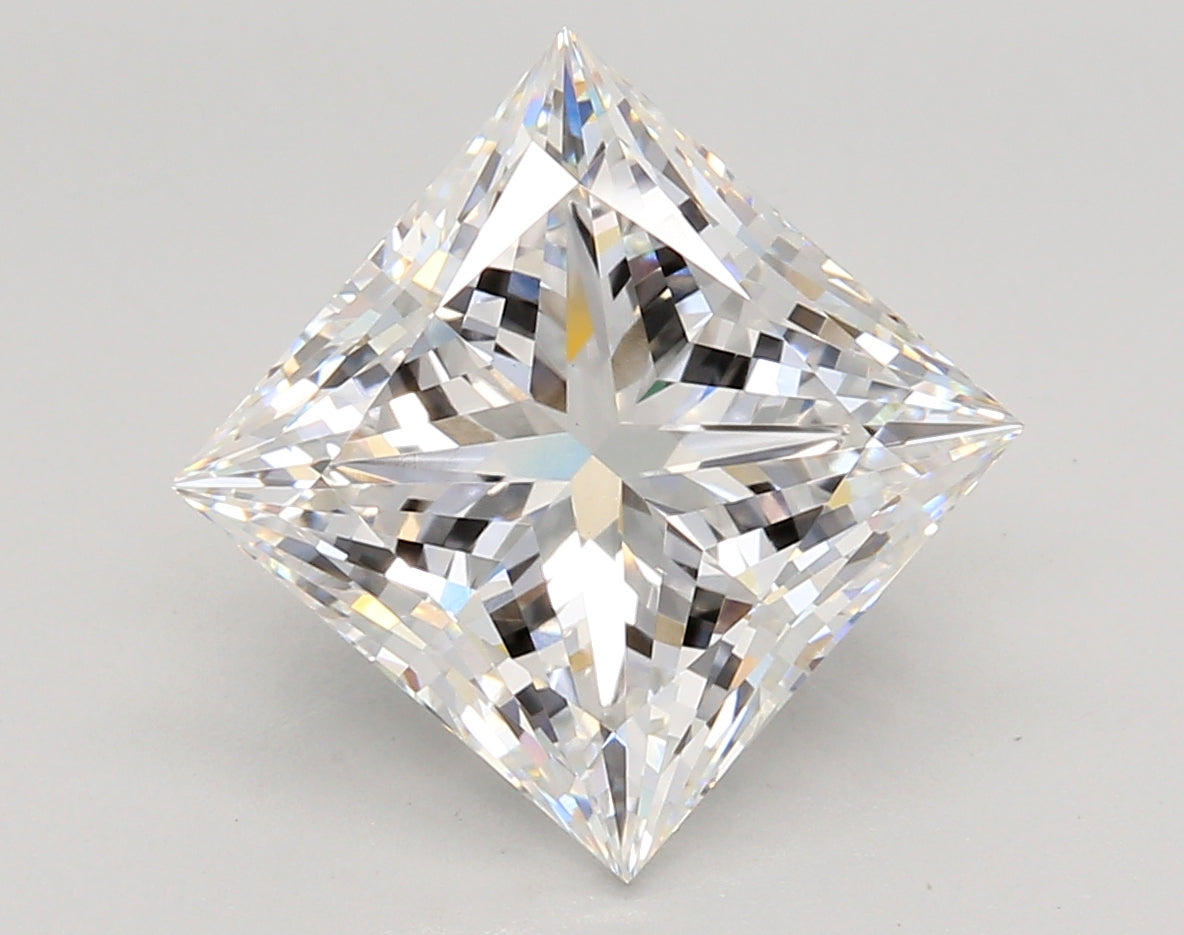 5.08 Carat Princess Shaped, Ideal Cut, E Color, VS1 Clarity, IGI Certified Lab Grown Diamond
