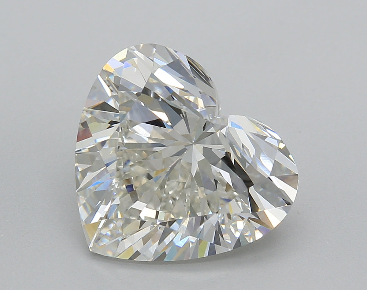 5.02 Carat Heart Shaped, Excellent Cut, H Color, VVS2 Clarity, IGI Certified Lab Grown Diamond