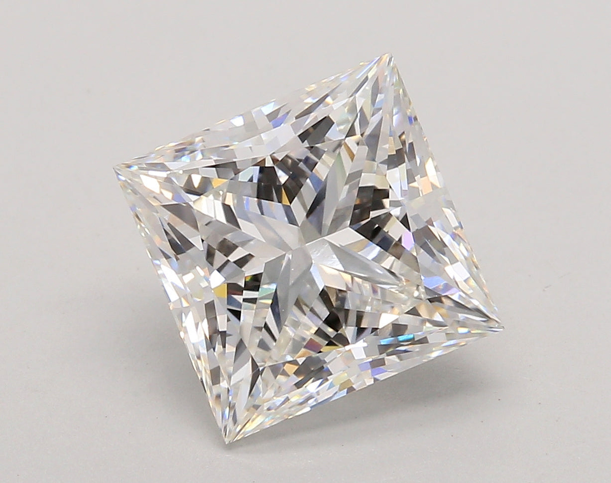 5.03 Carat Princess Shaped, Ideal Cut, F Color, VS1 Clarity, IGI Certified Lab Grown Diamond