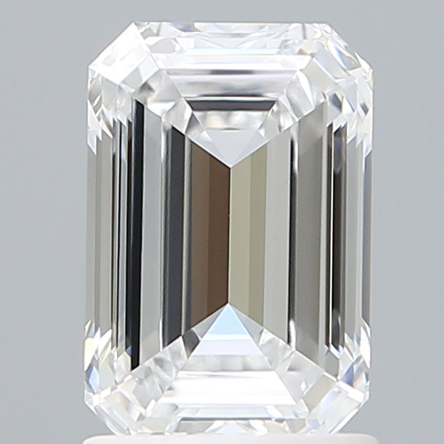 1.68 Carat Emerald Shaped, Ideal Cut, D Color, VVS2 Clarity, IGI Certified Lab Grown Diamond