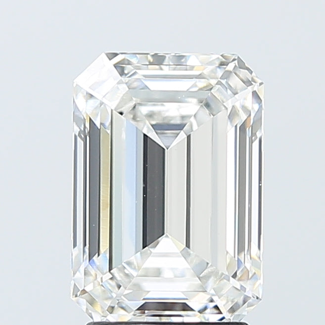 3.08 Carat Emerald Shaped, Ideal Cut, F Color, VVS2 Clarity, IGI Certified Lab Grown Diamond