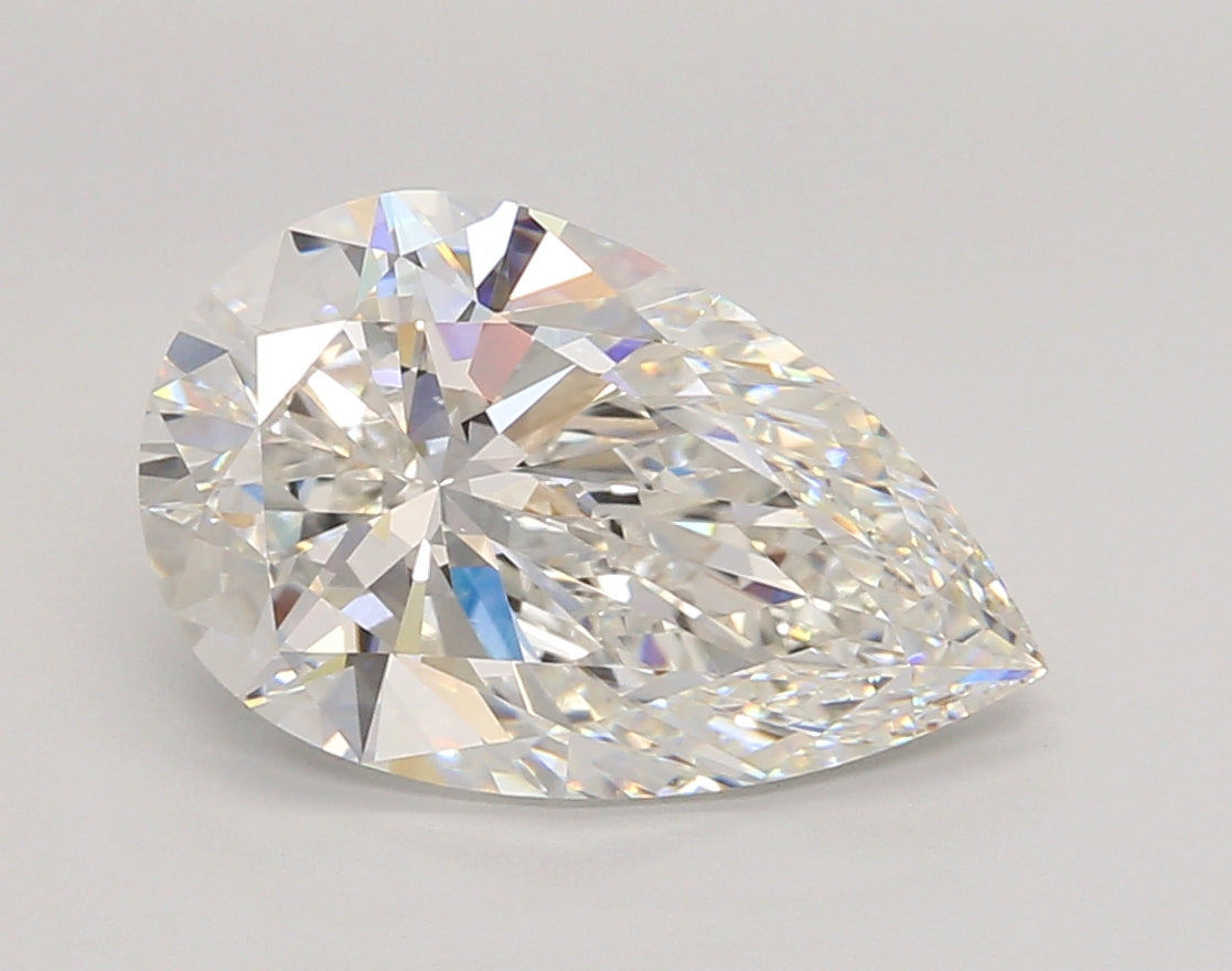 4.03 Carat Pear Shaped, Ideal Cut, F Color, VVS1 Clarity, IGI Certified Lab Grown Diamond