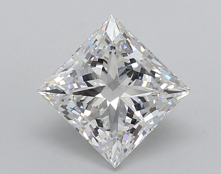 2.02 Carat Princess Shaped, Excellent Cut, E Color, VS1 Clarity, IGI Certified Lab Grown Diamond