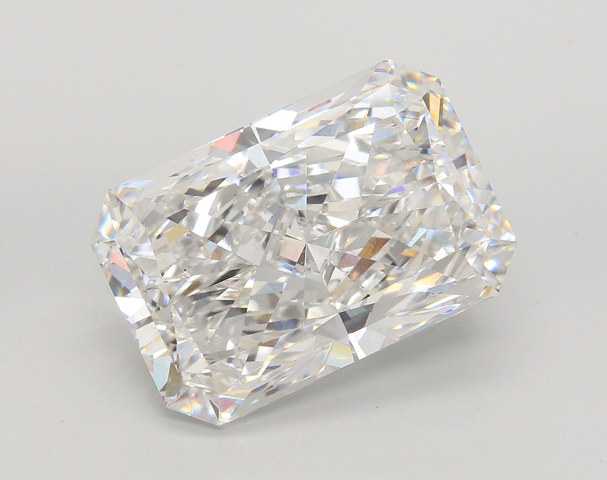 15.09 Carat Radiant Shaped, Ideal Cut, F Color, VS1 Clarity, IGI Certified Lab Grown Diamond