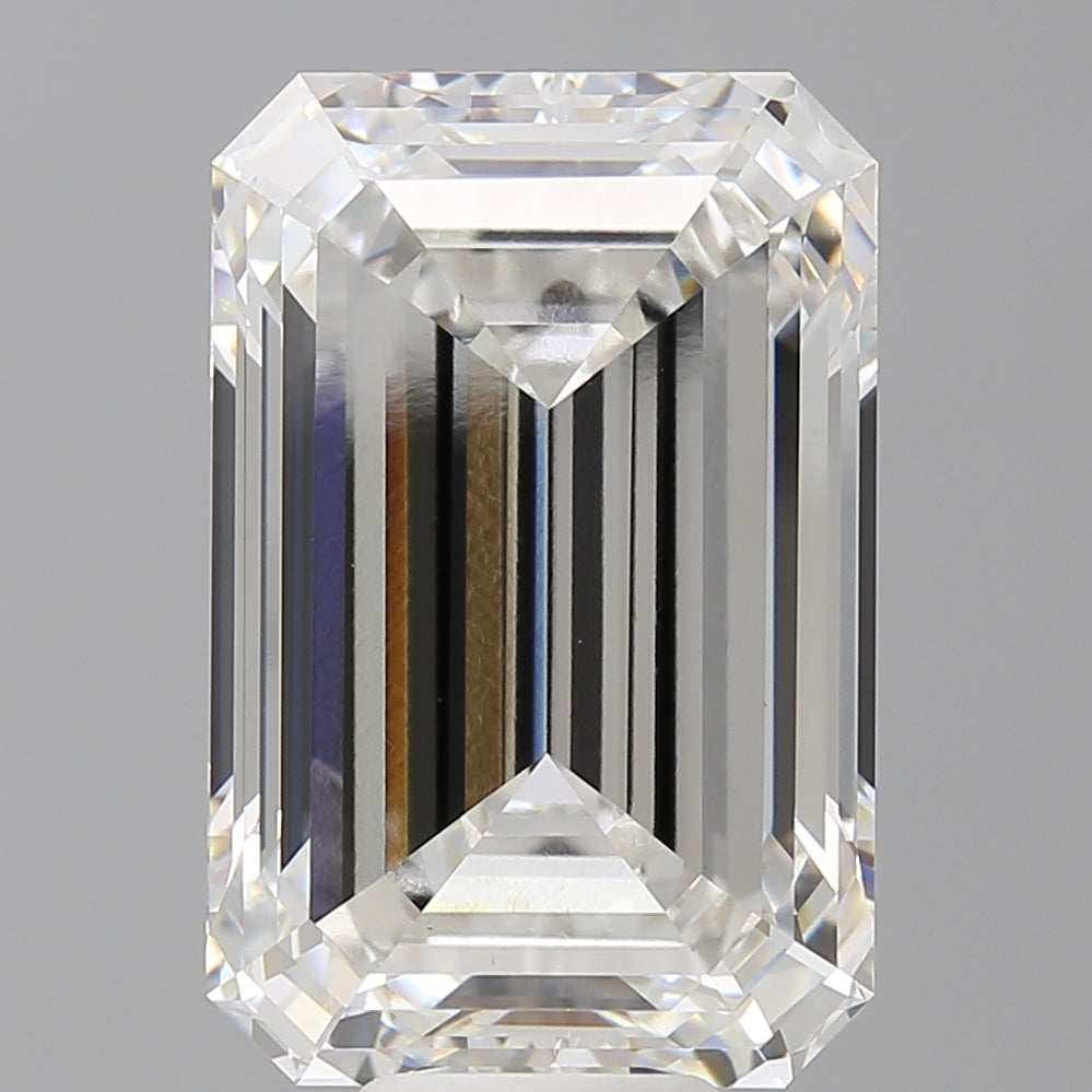 12.55 Carat Emerald Shaped, Ideal Cut, F Color, VS1 Clarity, IGI Certified Lab Grown Diamond