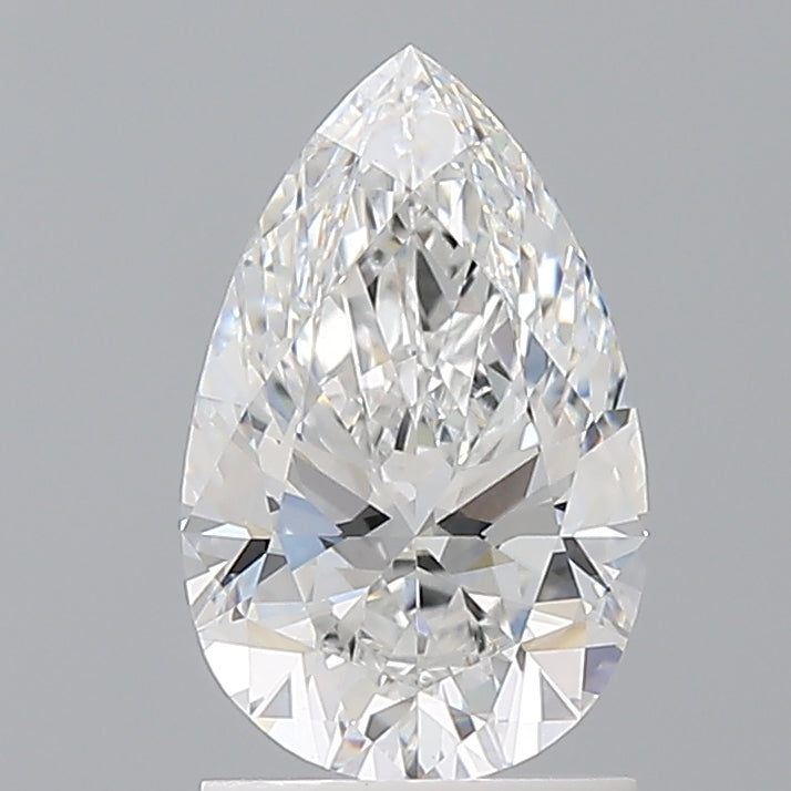 1.58 Carat Pear Shaped, Ideal Cut, E Color, VVS2 Clarity, IGI Certified Lab Grown Diamond