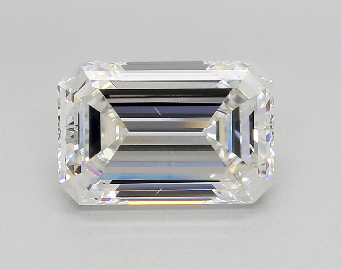4.07 Carat Emerald Shaped, Ideal Cut, F Color, VS1 Clarity, IGI Certified Lab Grown Diamond