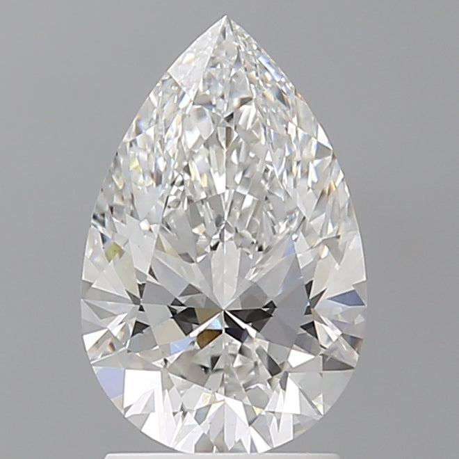2.10 Carat Pear Shaped, Ideal Cut, E Color, VVS2 Clarity, IGI Certified Lab Grown Diamond