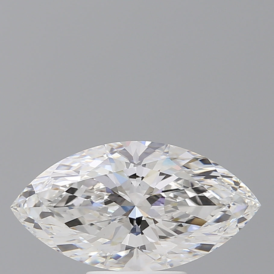 3.09 Carat Marquise Shaped, Ideal Cut, F Color, VVS2 Clarity, IGI Certified Lab Grown Diamond