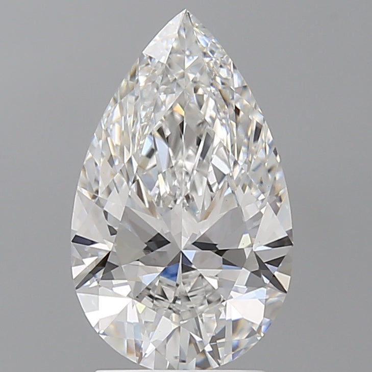 2.59 Carat Pear Shaped, Ideal Cut, E Color, VVS2 Clarity, IGI Certified Lab Grown Diamond