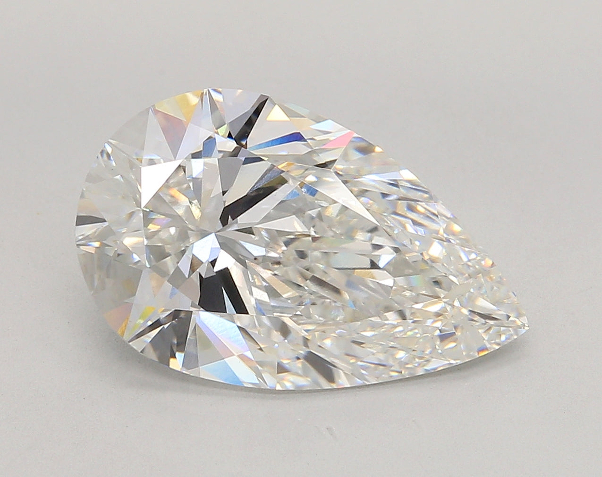 6.01 Carat Pear Shaped, Ideal Cut, F Color, VVS2 Clarity, IGI Certified Lab Grown Diamond