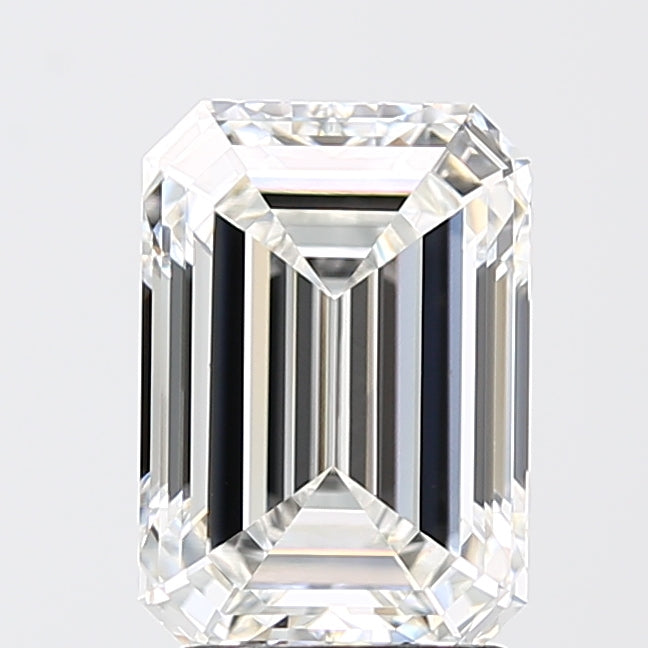 3.07 Carat Emerald Shaped, Ideal Cut, F Color, VVS2 Clarity, IGI Certified Lab Grown Diamond