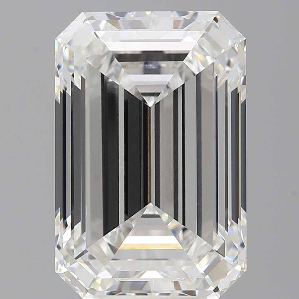 12.09 Carat Emerald Shaped, Ideal Cut, F Color, VVS2 Clarity, IGI Certified Lab Grown Diamond
