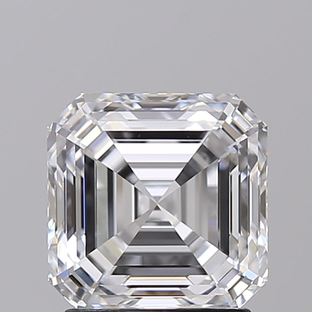 2.11 Carat Asscher Shaped, Ideal Cut, D Color, VVS2 Clarity, IGI Certified Lab Grown Diamond
