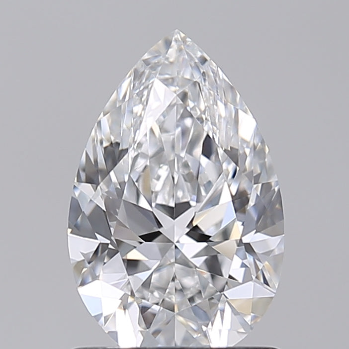 1.00 Carat Pear Shaped, Excellent Cut, D Color, VVS2 Clarity, IGI Certified Lab Grown Diamond