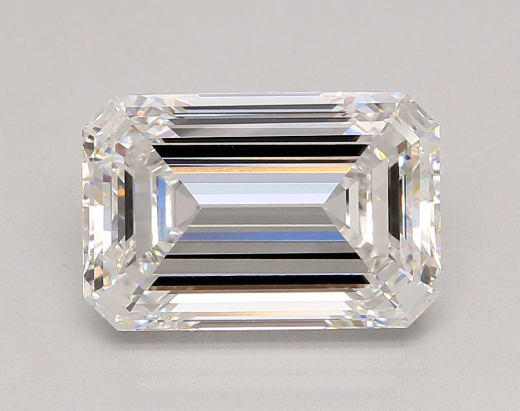 5.54 Carat Emerald Shaped, Ideal Cut, E Color, VVS2 Clarity, IGI Certified Lab Grown Diamond