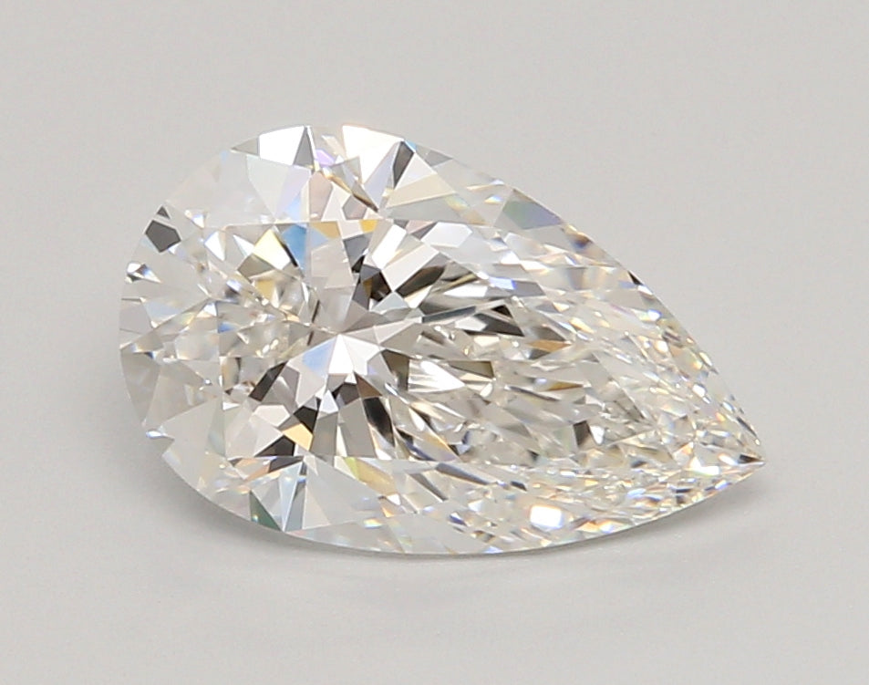 2.56 Carat Pear Shaped, Ideal Cut, F Color, VVS2 Clarity, IGI Certified Lab Grown Diamond