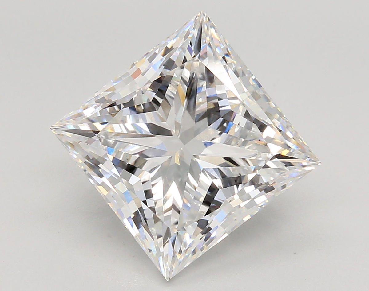 6.03 Carat Princess Shaped, Ideal Cut, E Color, VS1 Clarity, IGI Certified Lab Grown Diamond