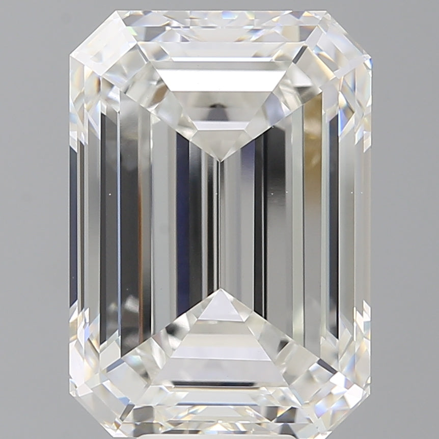 10.59 Carat Emerald Shaped, Ideal Cut, F Color, VVS2 Clarity, IGI Certified Lab Grown Diamond