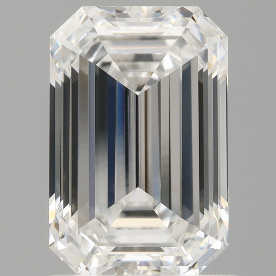 1.50 Carat Emerald Shaped, Ideal Cut, D Color, VVS2 Clarity, IGI Certified Lab Grown Diamond