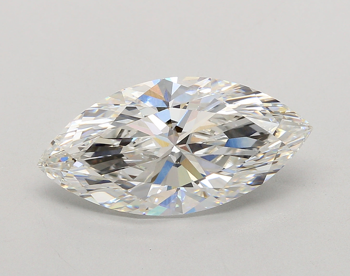 5.04 Carat Marquise Shaped, Ideal Cut, G Color, VVS2 Clarity, IGI Certified Lab Grown Diamond