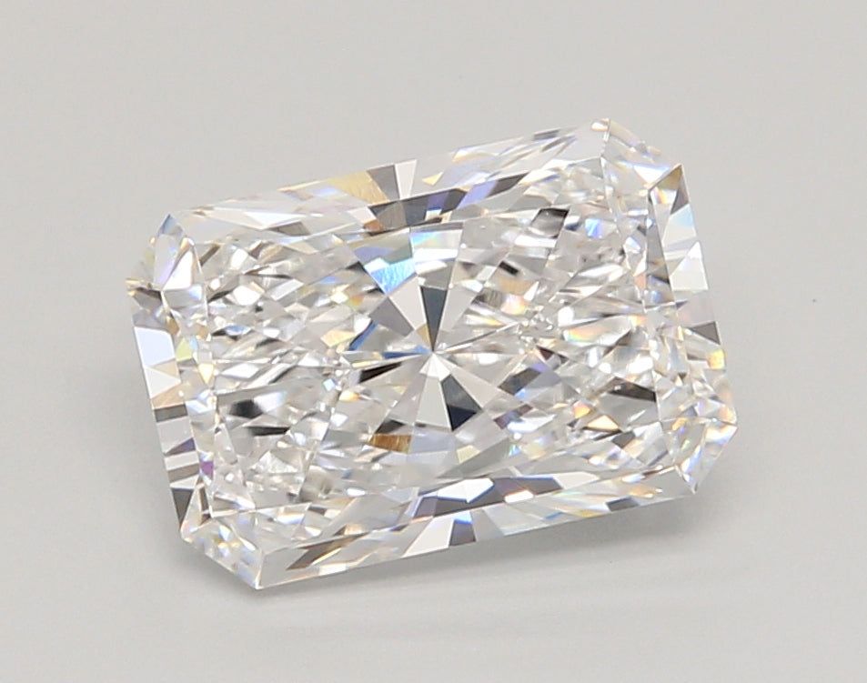 3.05 Carat Radiant Shaped, Ideal Cut, E Color, VVS2 Clarity, IGI Certified Lab Grown Diamond