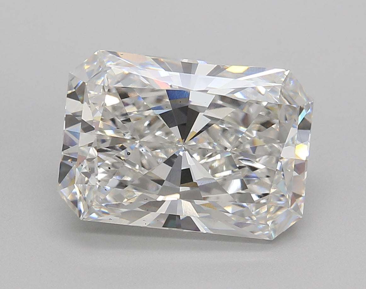 5.03 Carat Radiant Shaped, Ideal Cut, F Color, VS2 Clarity, IGI Certified Lab Grown Diamond