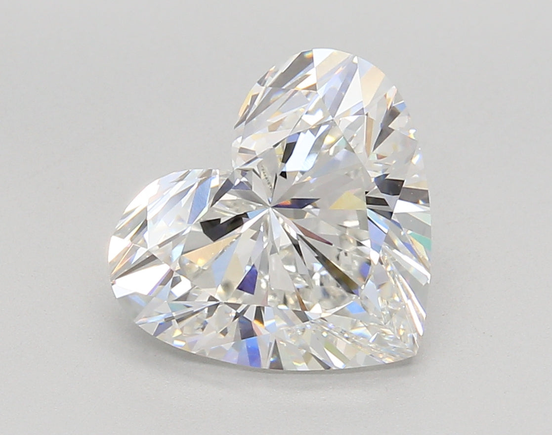 4.08 Carat Heart Shaped, Ideal Cut, E Color, VVS2 Clarity, IGI Certified Lab Grown Diamond
