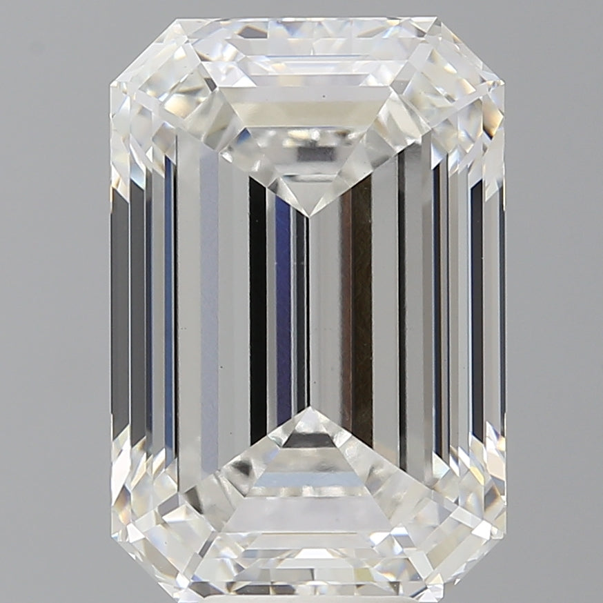 9.60 Carat Emerald Shaped, Ideal Cut, F Color, VVS2 Clarity, IGI Certified Lab Grown Diamond
