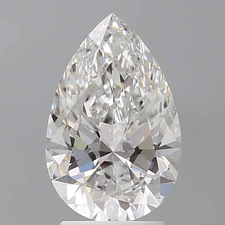 2.58 Carat Pear Shaped, Ideal Cut, F Color, VVS2 Clarity, IGI Certified Lab Grown Diamond