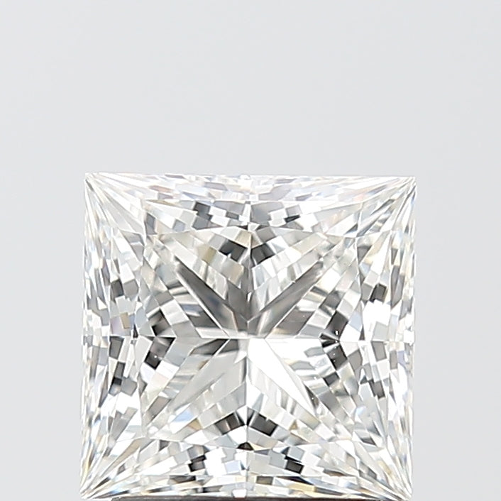 2.10 Carat Princess Shaped, Ideal Cut, F Color, VVS2 Clarity, IGI Certified Lab Grown Diamond